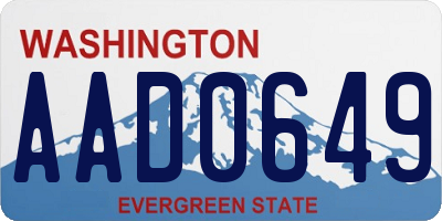 WA license plate AAD0649