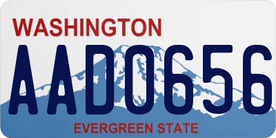 WA license plate AAD0656