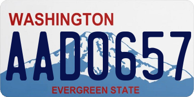 WA license plate AAD0657