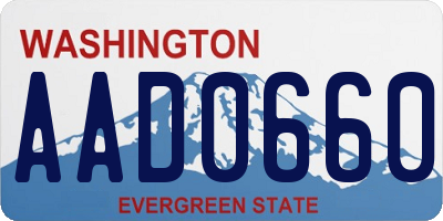 WA license plate AAD0660