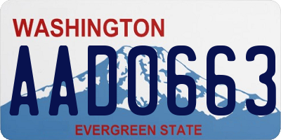 WA license plate AAD0663
