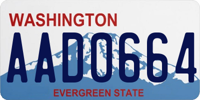 WA license plate AAD0664