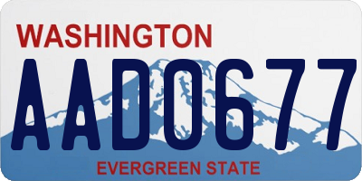 WA license plate AAD0677
