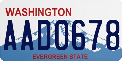 WA license plate AAD0678