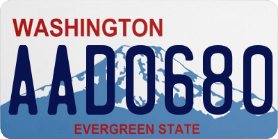WA license plate AAD0680