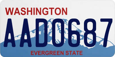 WA license plate AAD0687