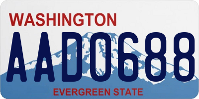 WA license plate AAD0688