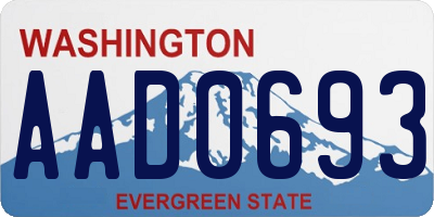 WA license plate AAD0693