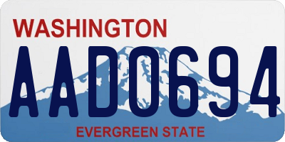 WA license plate AAD0694