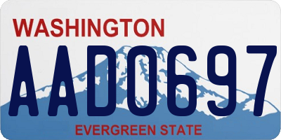 WA license plate AAD0697