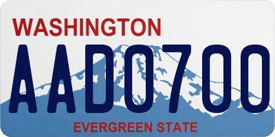 WA license plate AAD0700