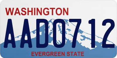 WA license plate AAD0712