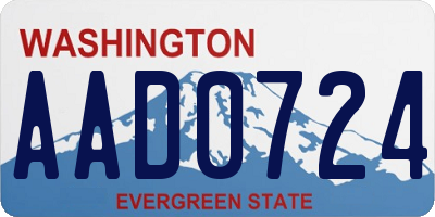 WA license plate AAD0724