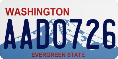 WA license plate AAD0726