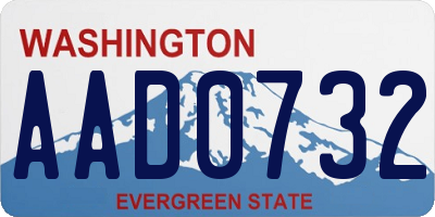 WA license plate AAD0732