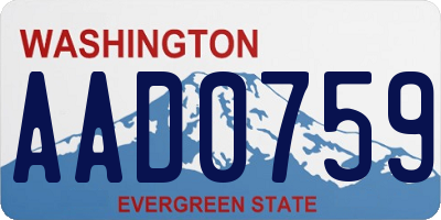 WA license plate AAD0759