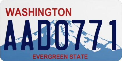 WA license plate AAD0771