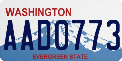WA license plate AAD0773