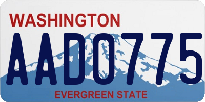 WA license plate AAD0775