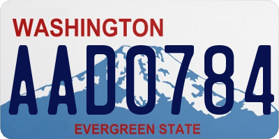 WA license plate AAD0784