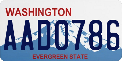 WA license plate AAD0786