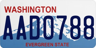 WA license plate AAD0788