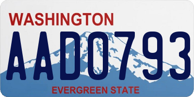 WA license plate AAD0793
