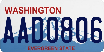 WA license plate AAD0806