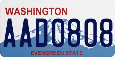 WA license plate AAD0808