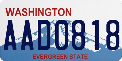WA license plate AAD0818