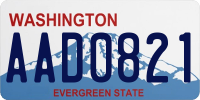 WA license plate AAD0821