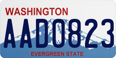 WA license plate AAD0823