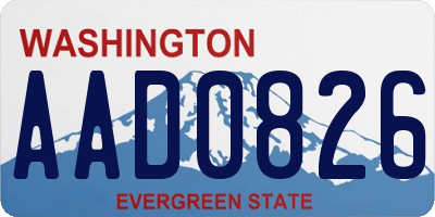 WA license plate AAD0826
