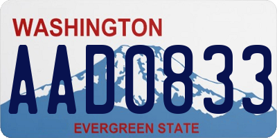 WA license plate AAD0833