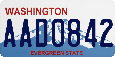 WA license plate AAD0842