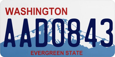 WA license plate AAD0843
