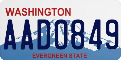 WA license plate AAD0849