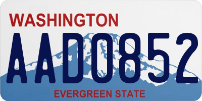 WA license plate AAD0852