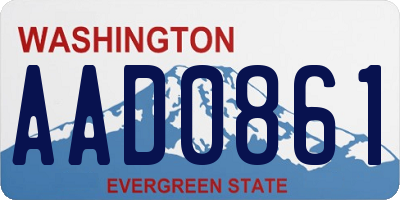 WA license plate AAD0861
