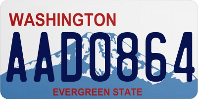 WA license plate AAD0864