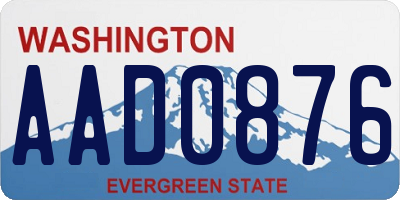 WA license plate AAD0876