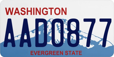 WA license plate AAD0877