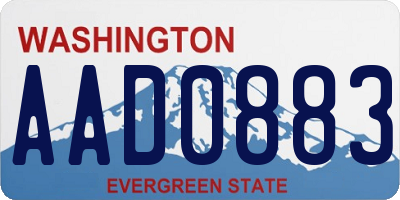 WA license plate AAD0883