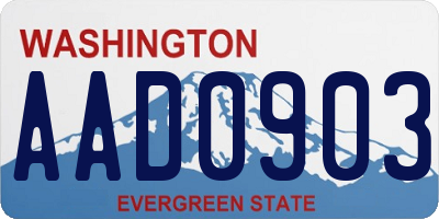 WA license plate AAD0903