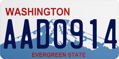 WA license plate AAD0914