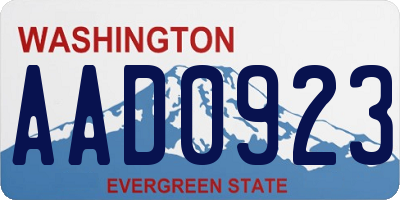 WA license plate AAD0923