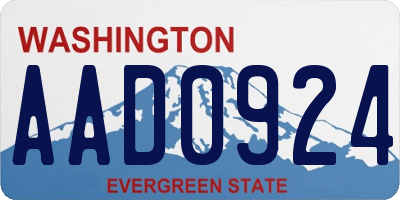 WA license plate AAD0924