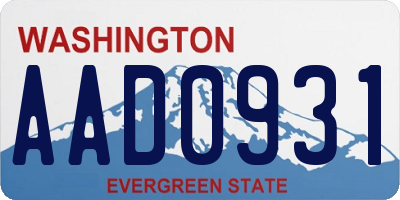 WA license plate AAD0931