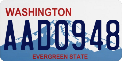 WA license plate AAD0948
