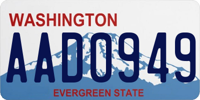 WA license plate AAD0949